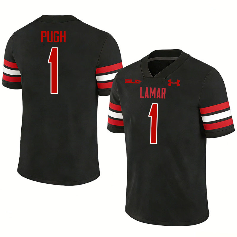 Lamar Cardinals #1 Kristian Pugh College Football Jerseys,Uniforms-Black
